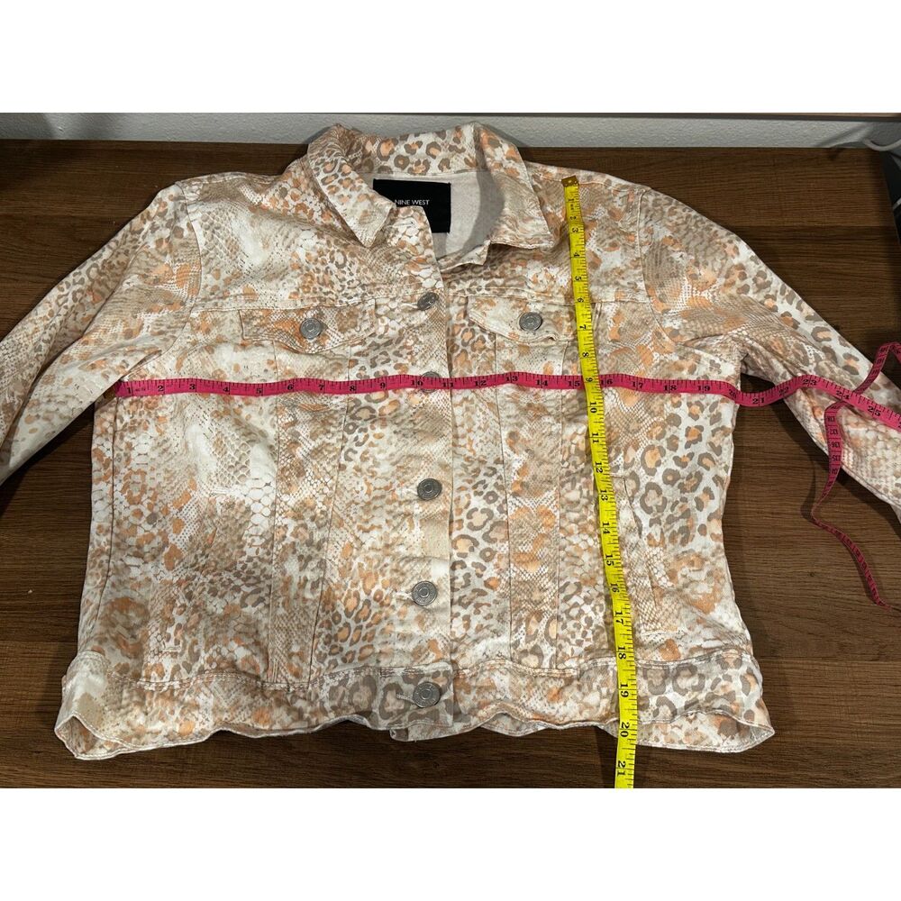 Nine West Jeans Sarah Leopard Denim Jacket, Large EUC - Picture 5 of 7
